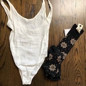 Free People XS NWOT White BodySuit